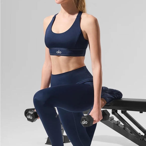 ALO Yoga Women's Navy Sports Bra - Picture 3 of 5